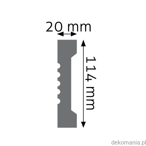 Listwa ścienna gładka LNG-17 Creativa wys. 11,4 cm LNG17 Przekrój.jpg