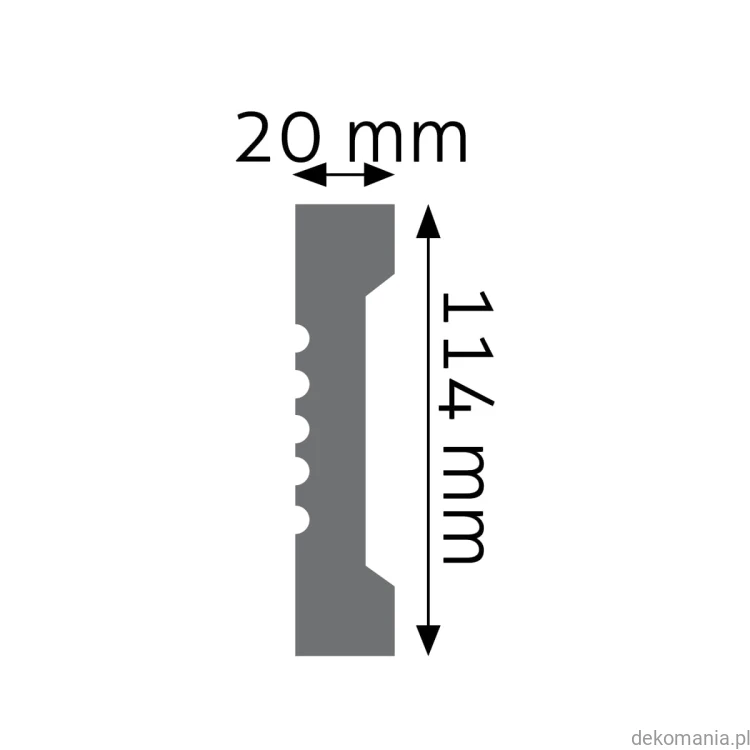 Listwa ścienna gładka LNG-17 Creativa wys. 11,4 cm LNG17 Przekrój.jpg