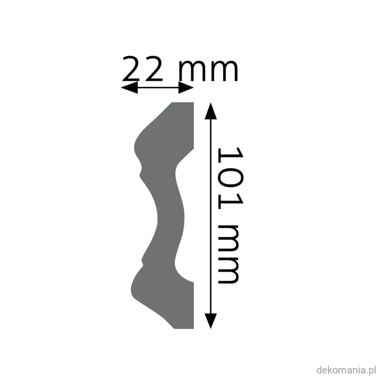 Listwa ścienna gładka LNG-14 Creativa wys. 10,1 cm LNG14 Przekrój.jpg
