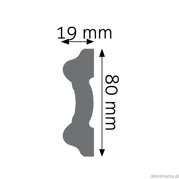 Listwa ścienna gładka LNG-13 Creativa wys. 8 cm LNG13 Przekrój.jpg