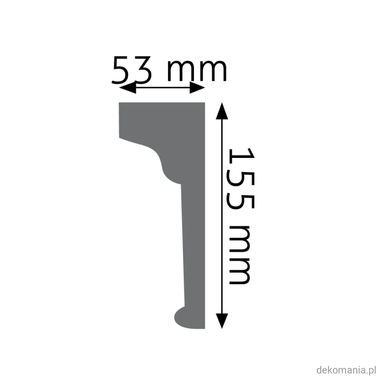 Listwa ścienna gładka LNG-11 Creativa wys. 15,5 cm LNG11 Przekrój.jpg