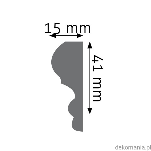 Listwa ścienna gładka LNG-08 Creativa wys. 4,1 cm LNG08 Przekrój.jpg