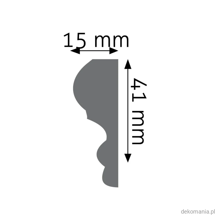Listwa ścienna gładka LNG-08 Creativa wys. 4,1 cm LNG08 Przekrój.jpg