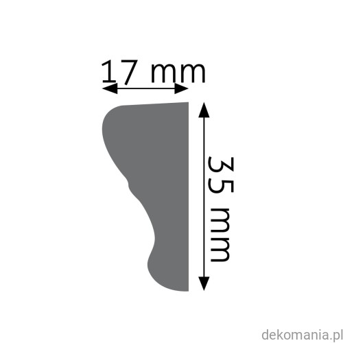 Listwa ścienna gładka LNG-07 Creativa wys. 3,5 cm LNG07 Przekrój.jpg