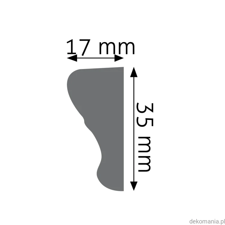 Listwa ścienna gładka LNG-07 Creativa wys. 3,5 cm LNG07 Przekrój.jpg