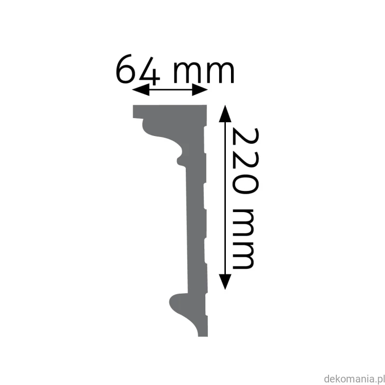 Listwa ścienna gładka LNG-06 Creativa wys. 22 cm LNG06 Przekrój.jpg