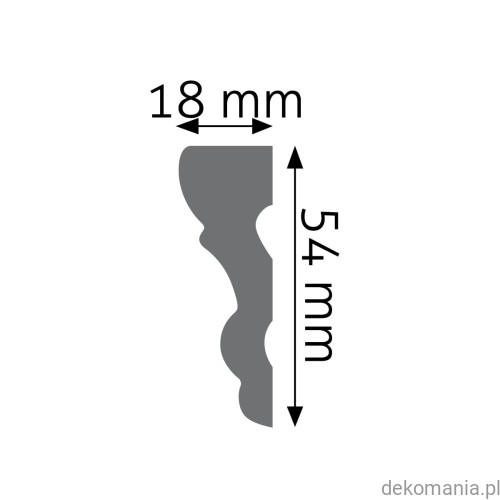 Listwa ścienna gładka LNG-05 Creativa wys. 5,2 cm LNG05 Przekrój.jpg