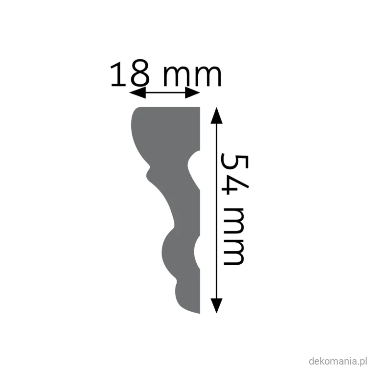 Listwa ścienna gładka LNG-05 Creativa wys. 5,2 cm LNG05 Przekrój.jpg