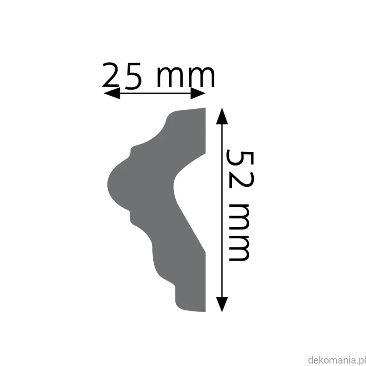 Listwa ścienna gładka LNG-04 Creativa wys. 5,2 cm LNG04 Przekrój.jpg