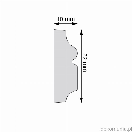 Listwa ścienna gładka LPC-57 Creativa wys. 3,2 cm LPC57 Przekrój.jpg