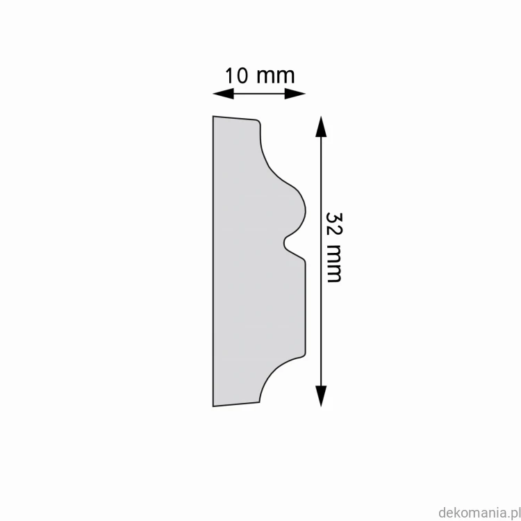 Listwa ścienna gładka LPC-57 Creativa wys. 3,2 cm LPC57 Przekrój.jpg