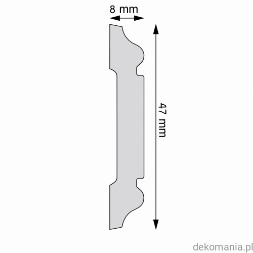 Listwa ścienna gładka LPC-53 Creativa wys. 4,7 cm LPC53 Przekrój.jpg