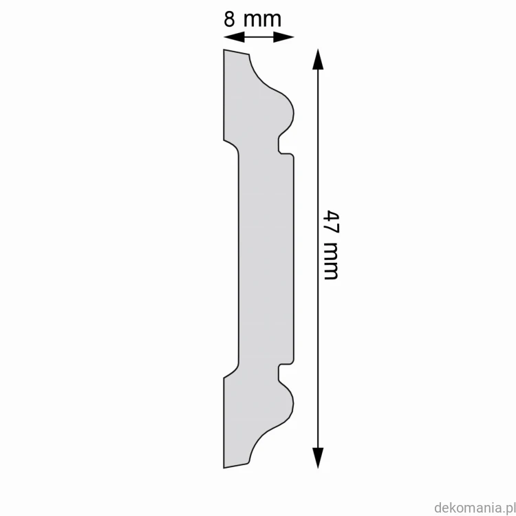 Listwa ścienna gładka LPC-53 Creativa wys. 4,7 cm LPC53 Przekrój.jpg