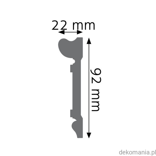 Listwa ścienna gładka LPC-21 Creativa wys. 9,2 cm LPC21 Prrzekrój.jpg