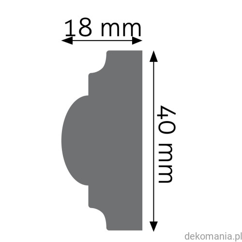 Listwa ścienna gładka LPC-02 Creativa wys. 4 cm LPC02 Przekrój.jpg