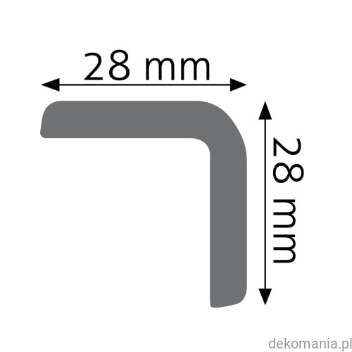 Listwa ścienna gładka LPC-13 Creativa wys. 3 cm LPC13 Przekrój.jpg