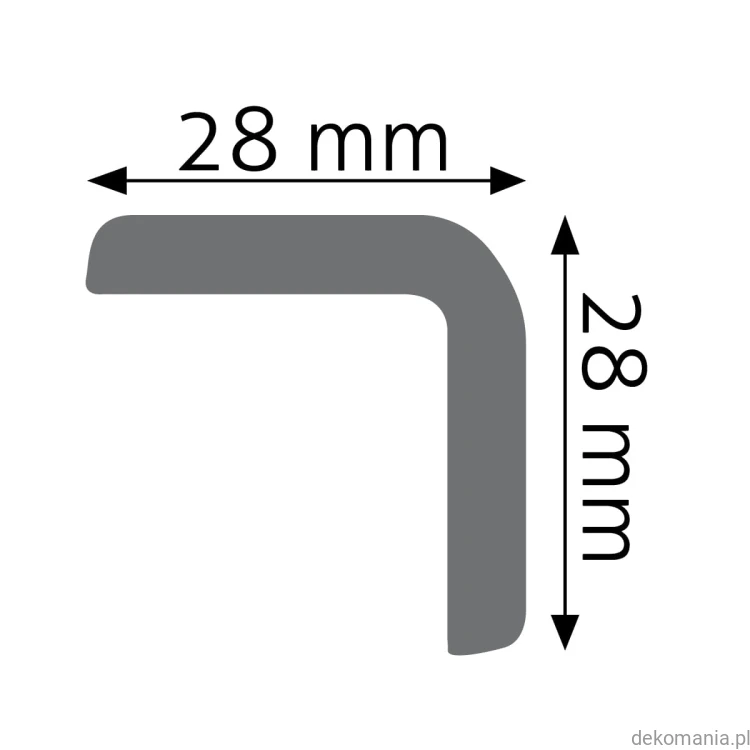 Listwa ścienna gładka LPC-13 Creativa wys. 3 cm LPC13 Przekrój.jpg