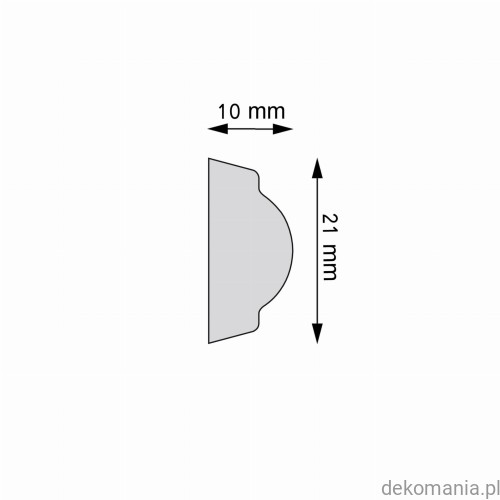 Listwa naścienna gładka LPC-58 Creativa wys. 2,1cm LPC58 Przekrój.jpg