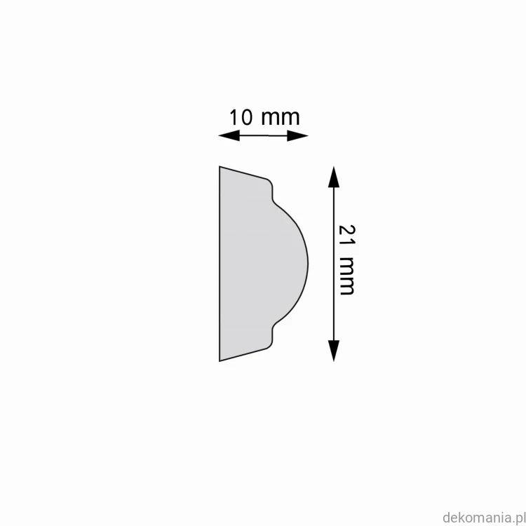 Listwa naścienna gładka LPC-58 Creativa wys. 2,1cm LPC58 Przekrój.jpg