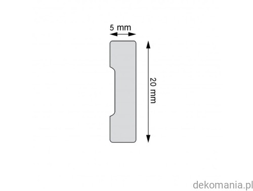 Listwa ścienna gładka LPC-54 Creativa wys. 2 cm LPC54 Przekrój.jpg