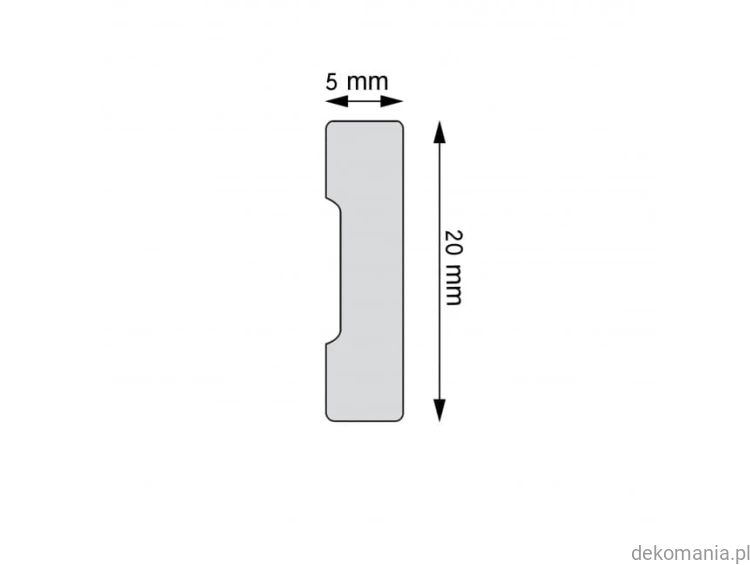 Listwa ścienna gładka LPC-54 Creativa wys. 2 cm LPC54 Przekrój.jpg