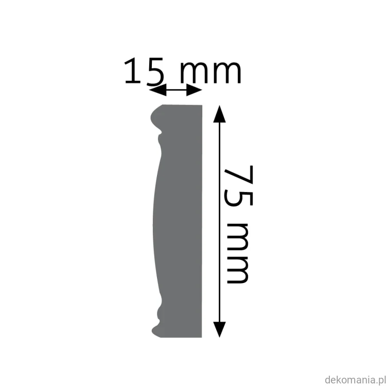 Listwa ścienna zdobiona LNZ-06 Creativa wys. 7,5 cm LNZ06 Przekrój.jpg