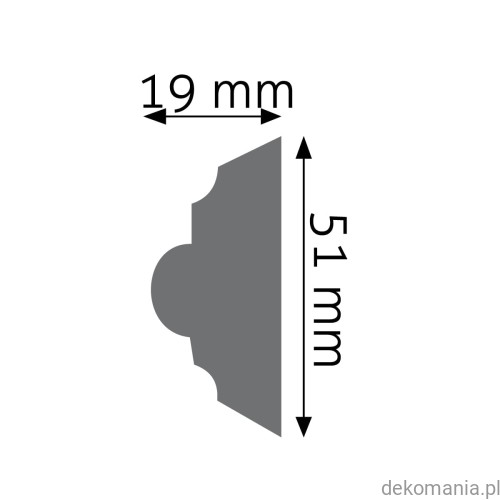 Listwa ścienna zdobiona LNZ-04 Creativa wys. 5,1 cm LNZ04 Przekrój.jpg