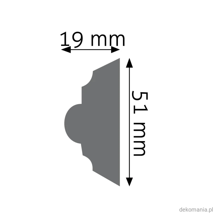 Listwa ścienna zdobiona LNZ-04 Creativa wys. 5,1 cm LNZ04 Przekrój.jpg