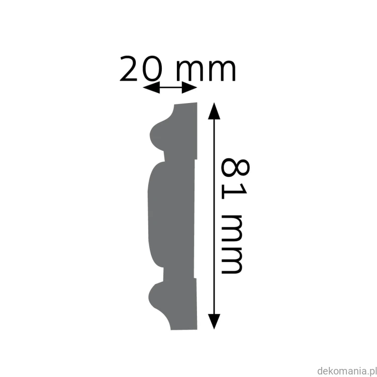 Listwa ścienna zdobiona LNZ-03 Creativa wys. 8,1 cm LNZ03 Przekrój.jpg
