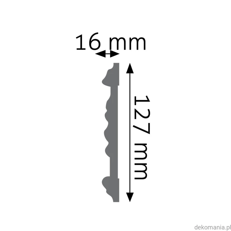 Listwa ścienna zdobiona LNZ-02 Creativa wys. 12,7 cm LNZ02 Przekrój.jpg