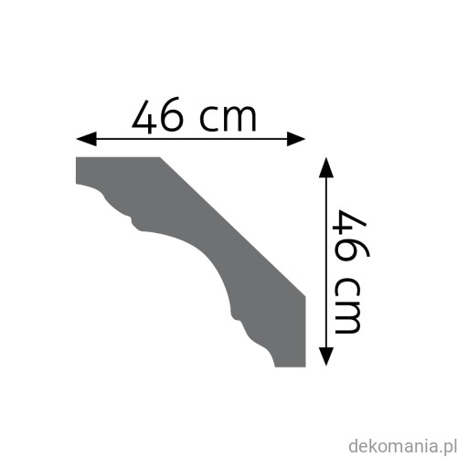 Biała listwa przysufitowa gładka 4,6x4,6cm LGG-07 Creativa LGG07 Przekrój.jpg