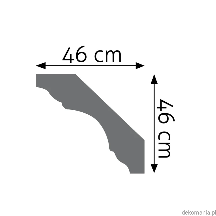 Biała listwa przysufitowa gładka 4,6x4,6cm LGG-07 Creativa LGG07 Przekrój.jpg