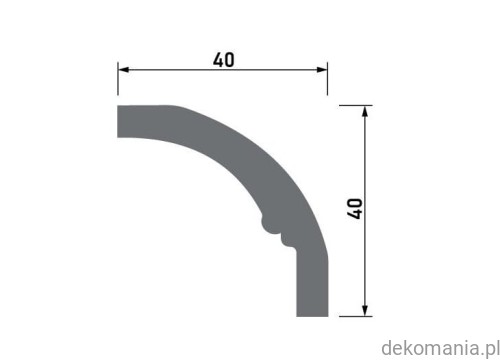 Biała listwa przysufitowa gładka 4x4cm LGG-12 Creativa LGG12 Przekrój.jpg