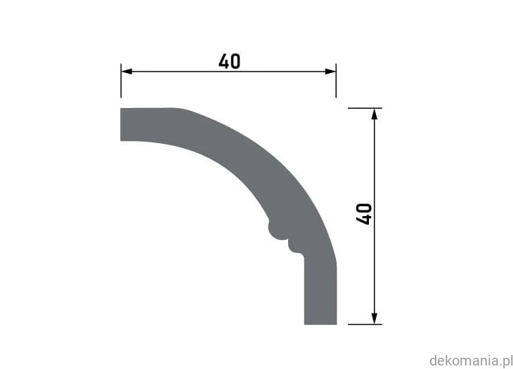 Biała listwa przysufitowa gładka 4x4cm LGG-12 Creativa LGG12 Przekrój.jpg