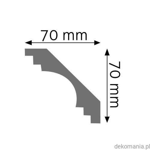 Biała listwa przysufitowa gładka 7x7cm LGG-17 Creativa LGG17 Przekrój.jpg