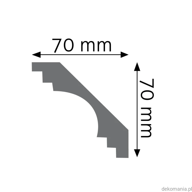 Biała listwa przysufitowa gładka 7x7cm LGG-17 Creativa LGG17 Przekrój.jpg