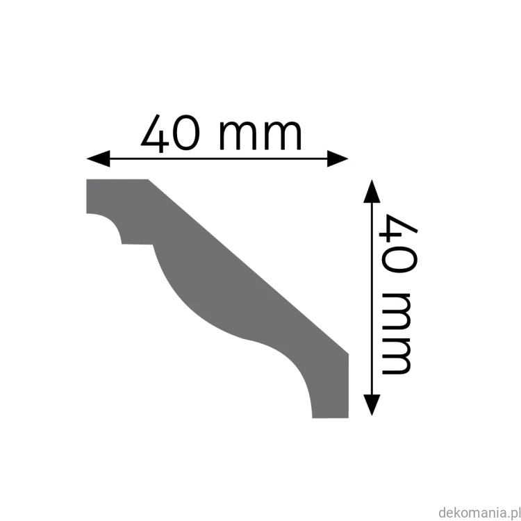 Biała listwa przysufitowa gładka 4x4cm LGG-24 Creativa LGG24 Przekrój.jpg