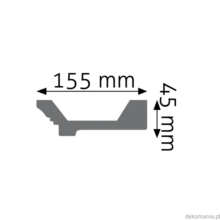 Biała listwa przysufitowa gładka 15,5x4,5cm LGG-26 Creativa LGG26 Przekrój.jpg