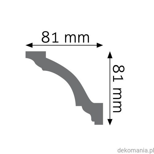 Biała listwa przysufitowa gładka 8,1x8,1cm LGG-29 Creativa LGG29 Przekrój.jpg