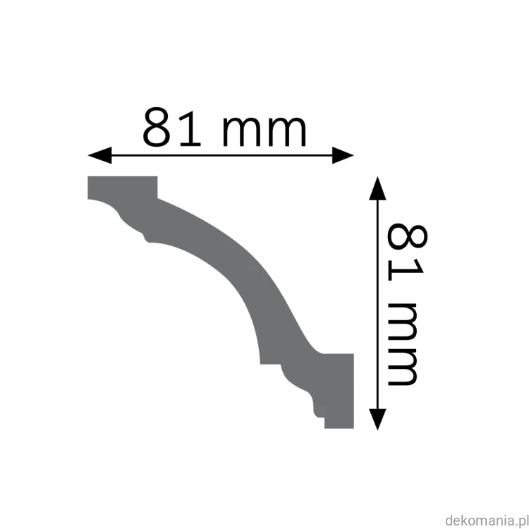 Biała listwa przysufitowa gładka 8,1x8,1cm LGG-29 Creativa LGG29 Przekrój.jpg