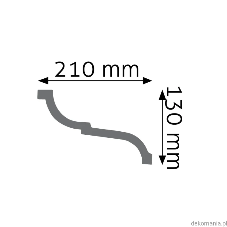 Biała listwa przysufitowa gładka 21x13cm LGG-31 Creativa LGG31 Przekrój.jpg
