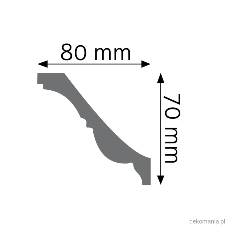 Biała listwa przysufitowa zdobiona 8x7cm LGZ-04 Creativa LGZ04 Przekrój.jpg