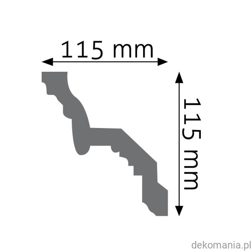 Biała listwa przysufitowa zdobiona 11,5x11,5cm LGZ-06 Creativa LGZ06 Przekrój.jpg