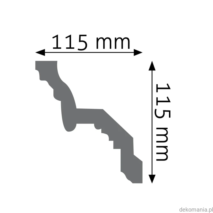 Biała listwa przysufitowa zdobiona 11,5x11,5cm LGZ-06 Creativa LGZ06 Przekrój.jpg