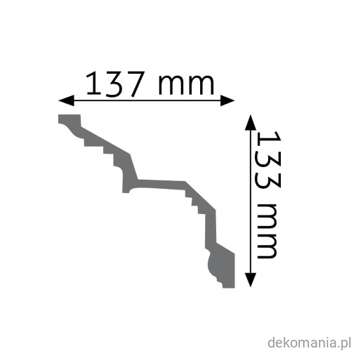 Biała listwa przysufitowa zdobiona 13,7x13,3cm LGZ-07 Creativa LGZ07 Przekrój.jpg