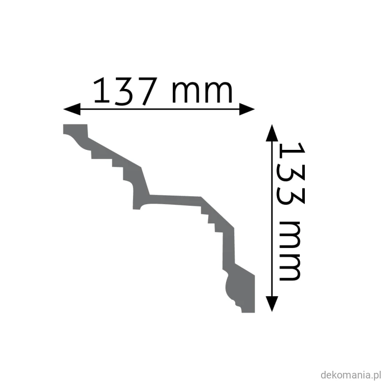 Biała listwa przysufitowa zdobiona 13,7x13,3cm LGZ-07 Creativa LGZ07 Przekrój.jpg