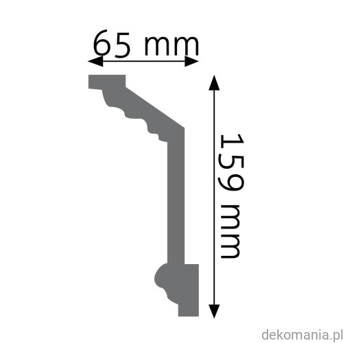 Biała listwa przysufitowa zdobiona 6,5x15,9cm LGZ-08 Creativa LGZ08 Przekrój.jpg