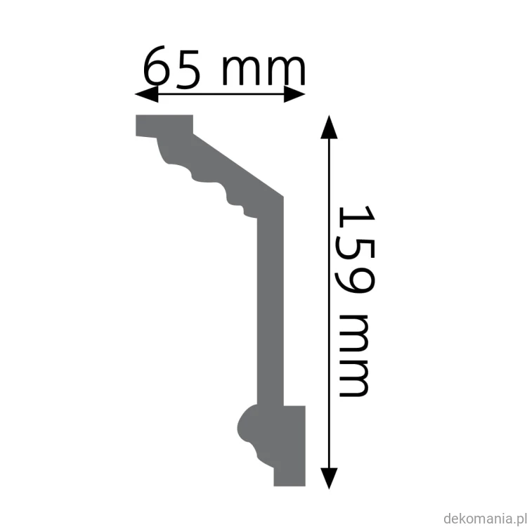 Biała listwa przysufitowa zdobiona 6,5x15,9cm LGZ-08 Creativa LGZ08 Przekrój.jpg