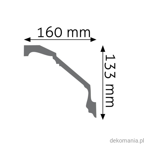 Biała listwa przysufitowa zdobiona 16x13,3cm LGZ-13 Creativa LGZ13 Przekrój.jpg