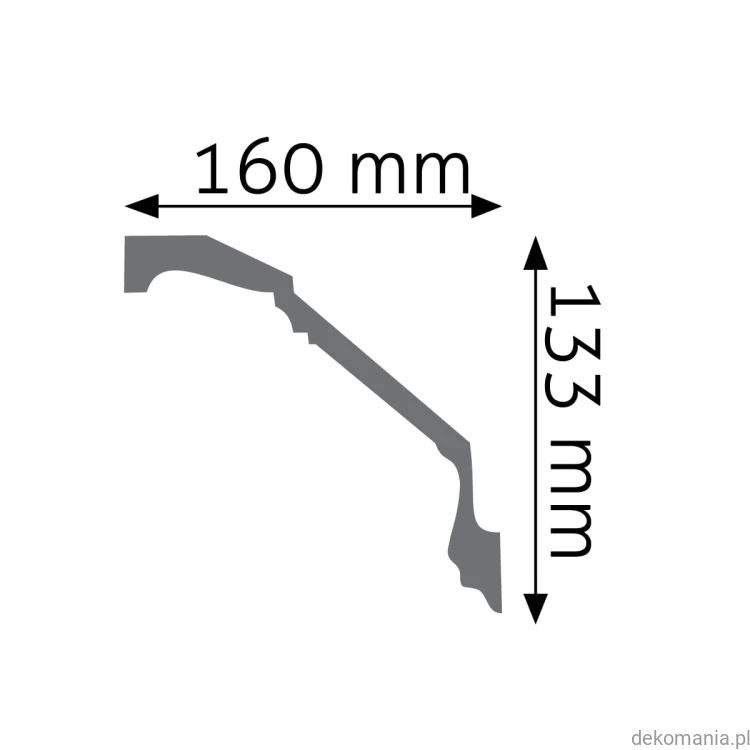 Biała listwa przysufitowa zdobiona 16x13,3cm LGZ-13 Creativa LGZ13 Przekrój.jpg